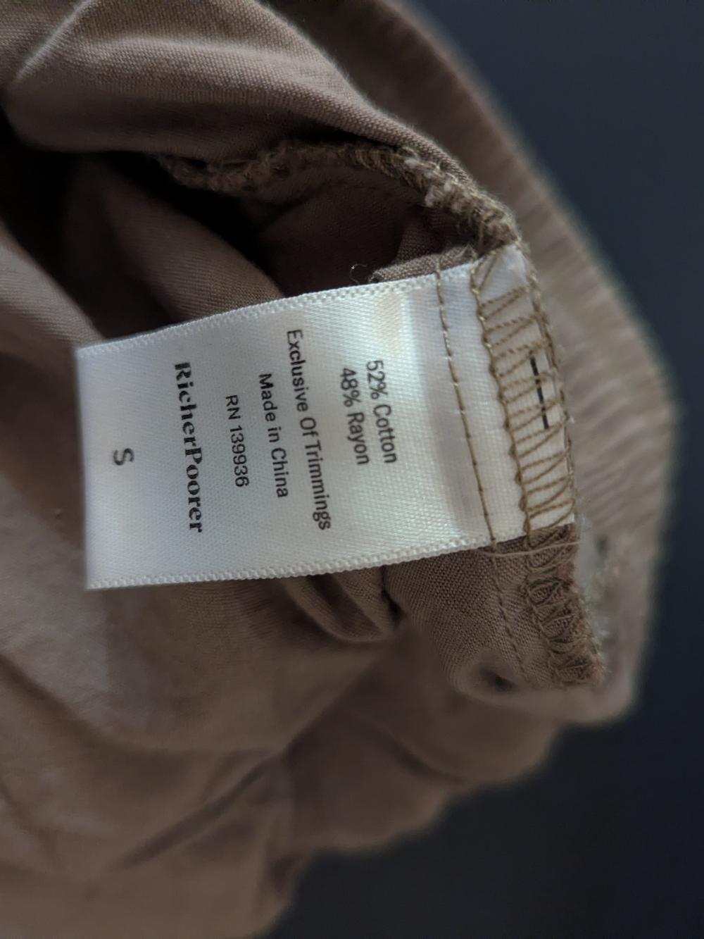 Richer Poorer Elastic Waist Pants in Soft Olive Green - Picture 5 of 5